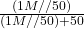 \frac{(1M//50)}{(1M//50)+50}